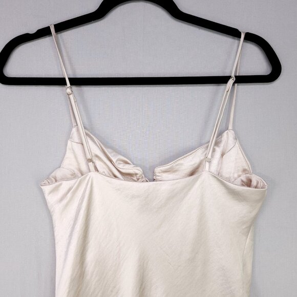 Princess Polly Satin Slip Mini Dress Size 6 Womens Champagne Spaghetti Strap - Picture 6 of 11